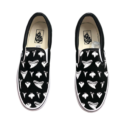 Shark Teeth Slip On Vans - Available in Black and White