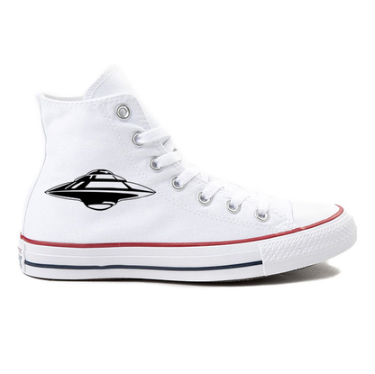 Alien Invasion White High-Top Shoes - Custom Converse Shoes