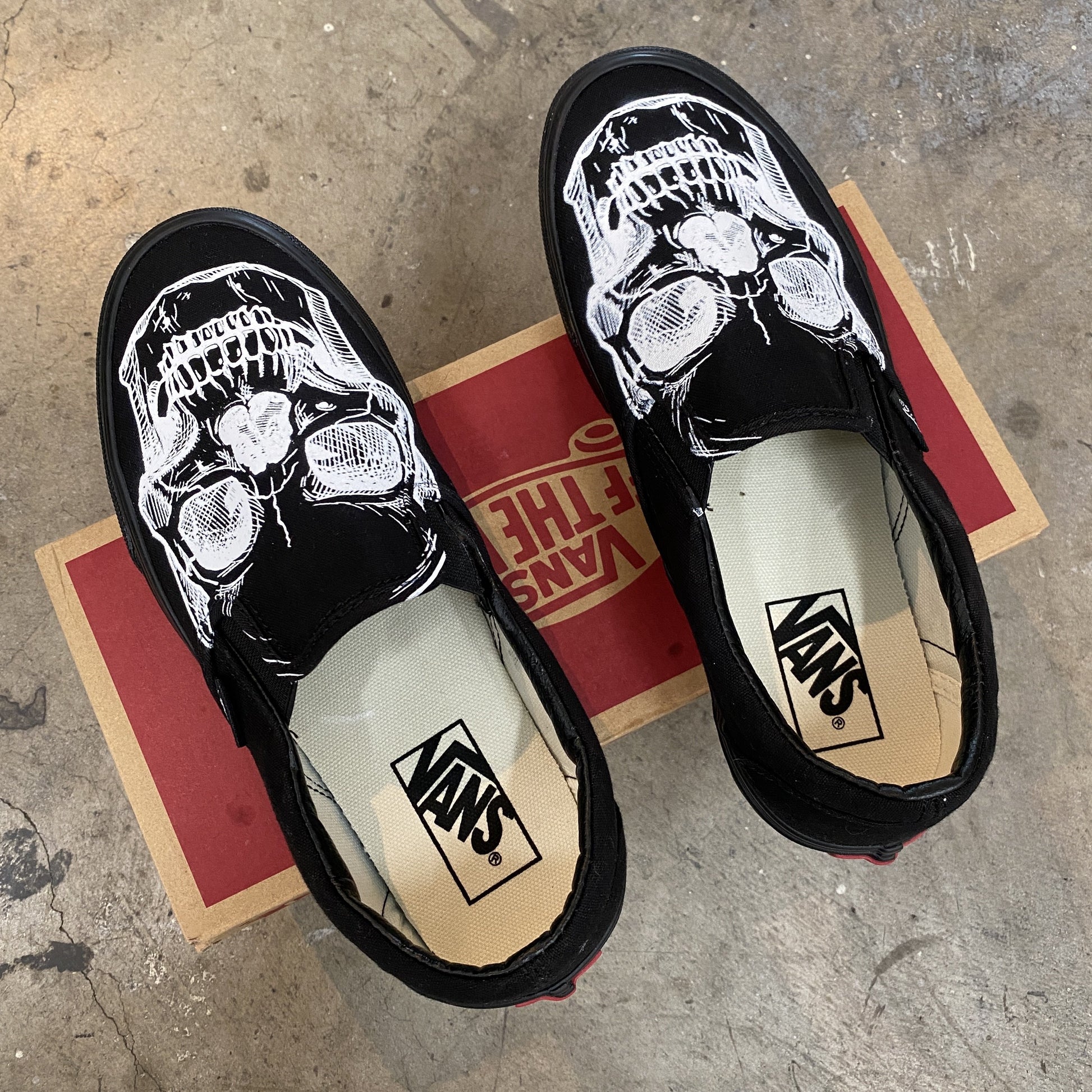 Kids Shoes Big Skull Head Slip Ons – BlvdCustom - Main Image