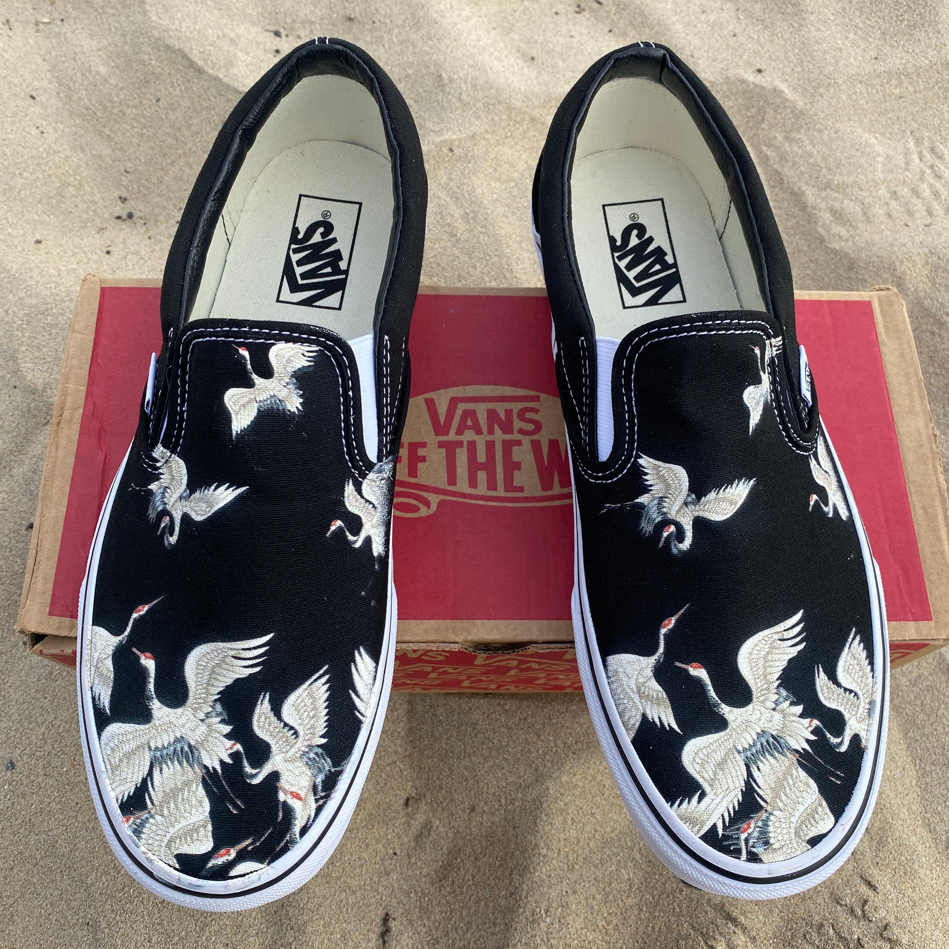 Vans Slip-On Custom Flying Cranes