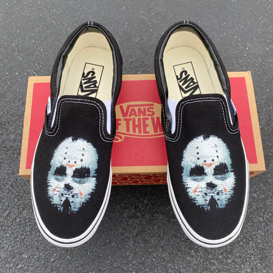 Friday the 13th Jason Custom Vans Slip On Sneakers