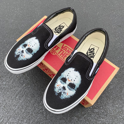 Friday the 13th Jason Custom Vans Slip On Sneakers