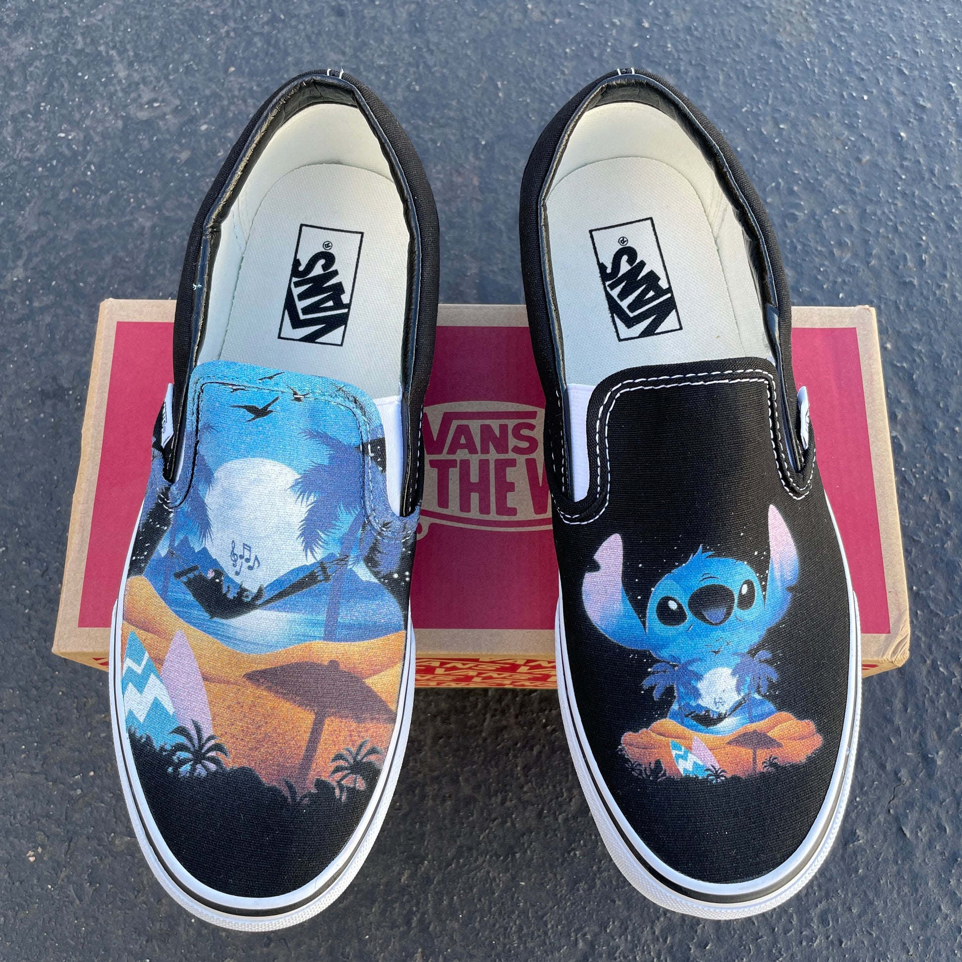 Lilo and Stitch - Disney - Custom Painted Vans - Vans Slip-On