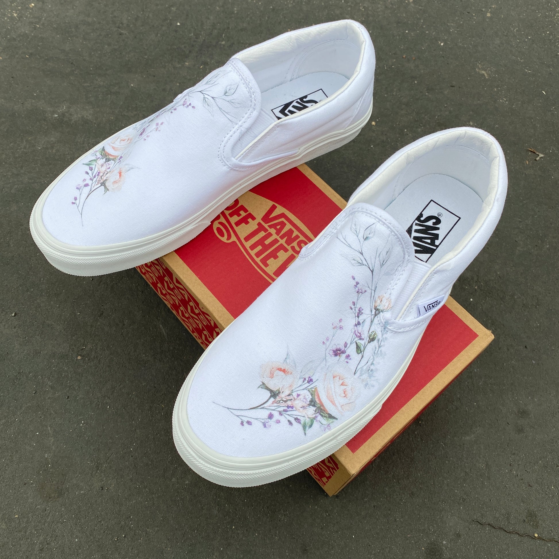 Custom Vans/custom Sneakers Sunflower/embroidered Vans 