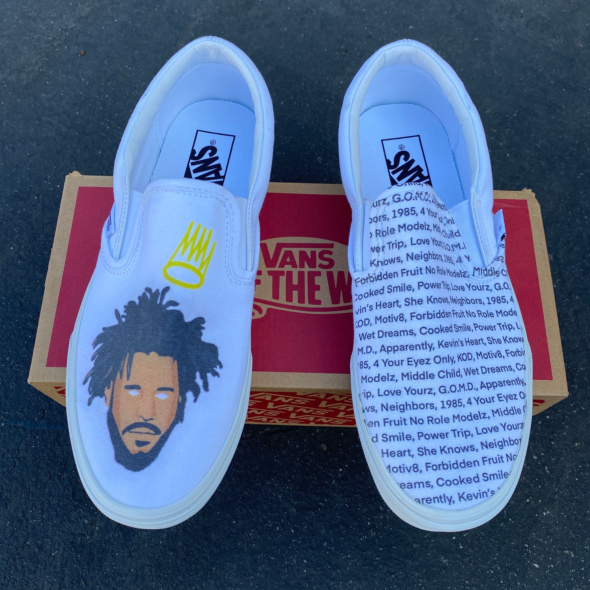 J Cole Custom Sneakers Slip On Shoes – BlvdCustom