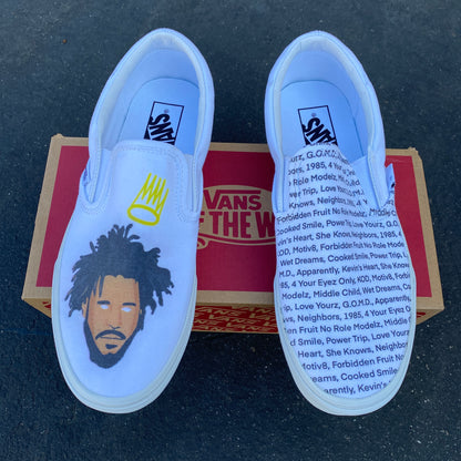 J Cole Custom Sneakers - Slip On Shoes