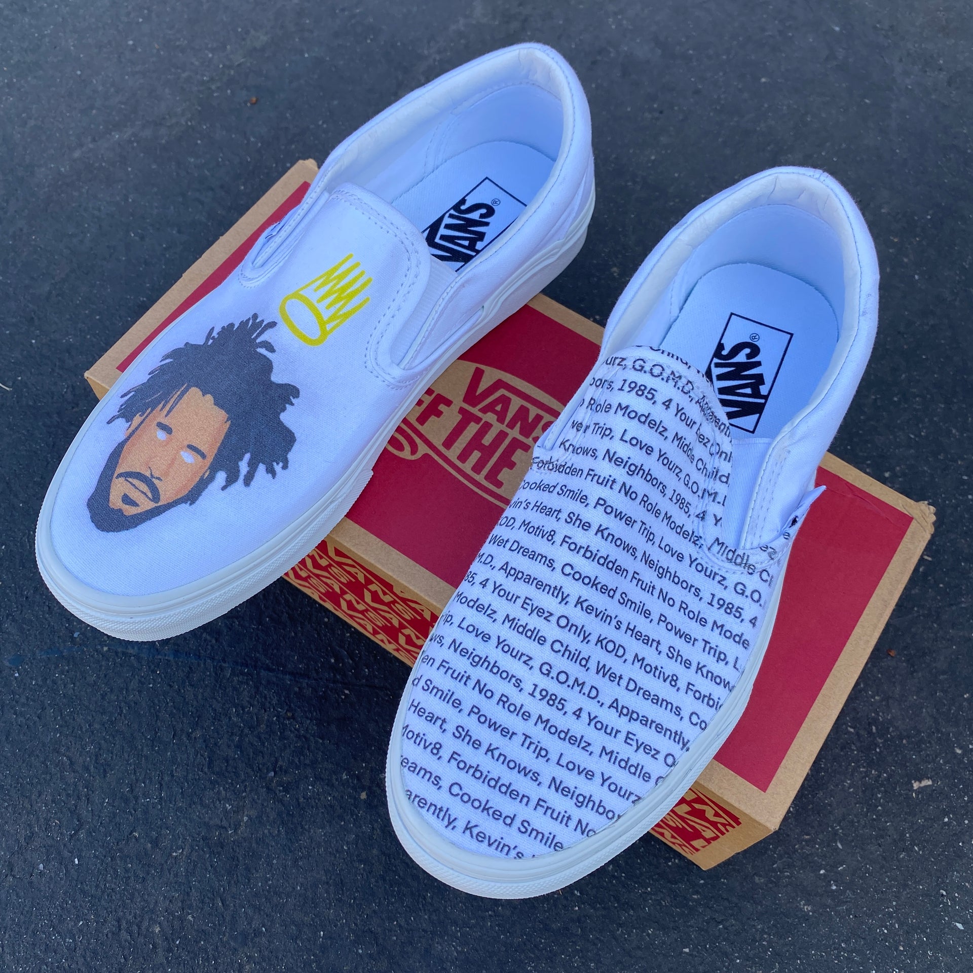 J Cole Custom Sneakers Slip On Shoes – BlvdCustom