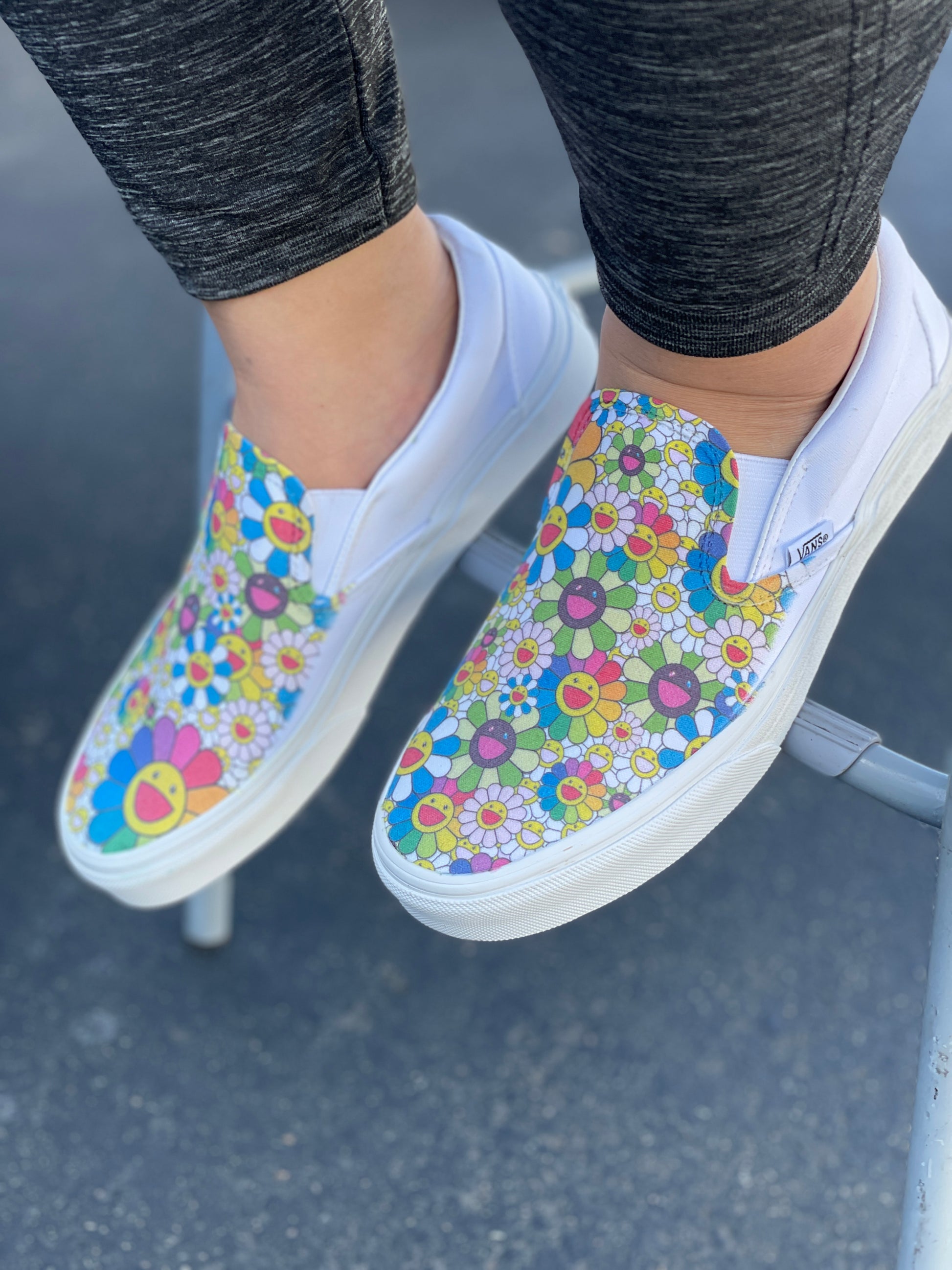 Japan Vans Slip-On LX Takashi Murakami Multi-Color Flower Blue size 7.5