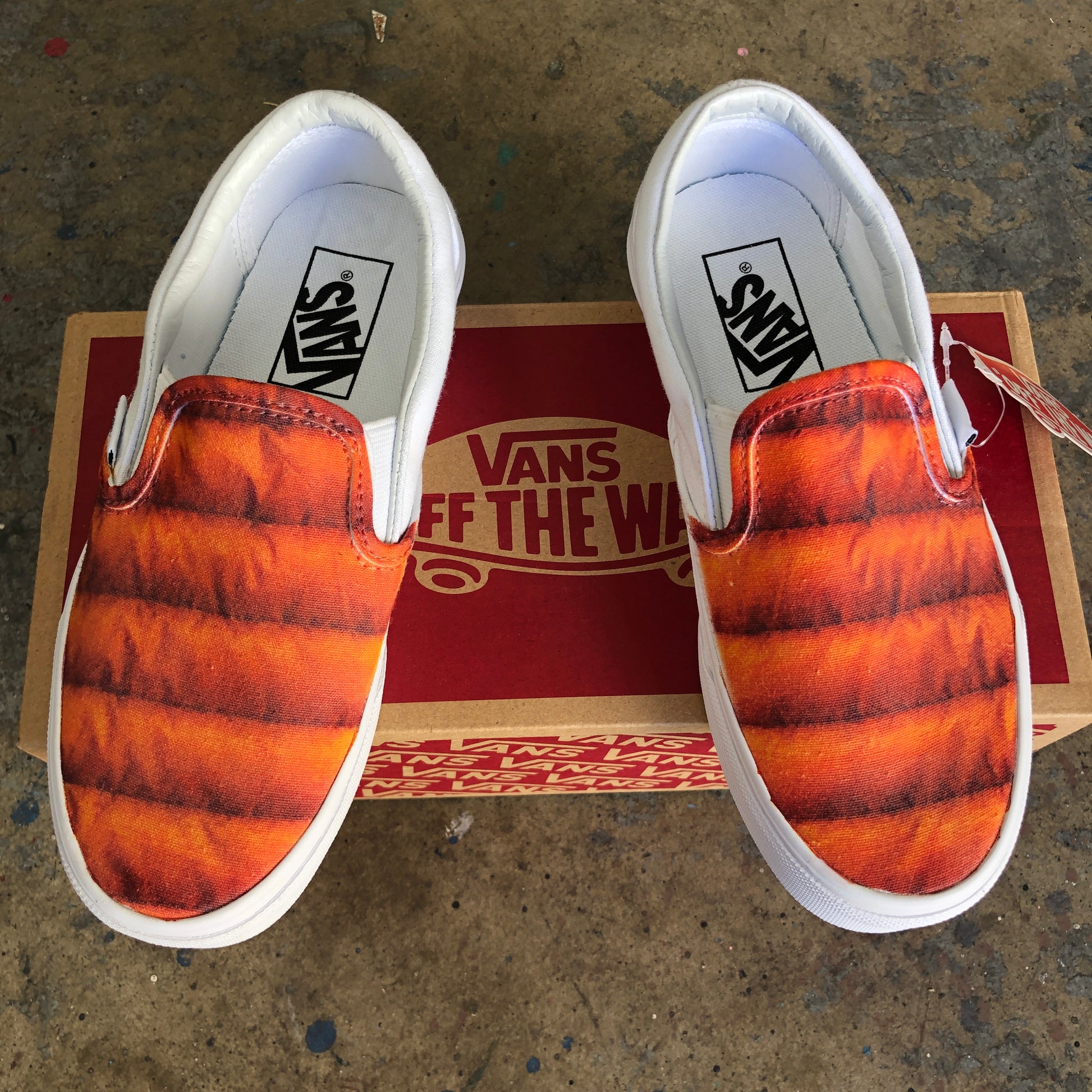 Orange custom vans Clearance