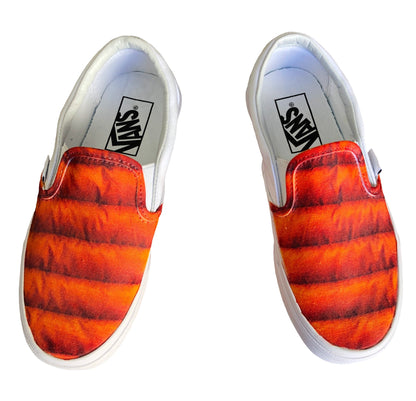 Orange Down Jacket Pattern - Custom Slip Ons