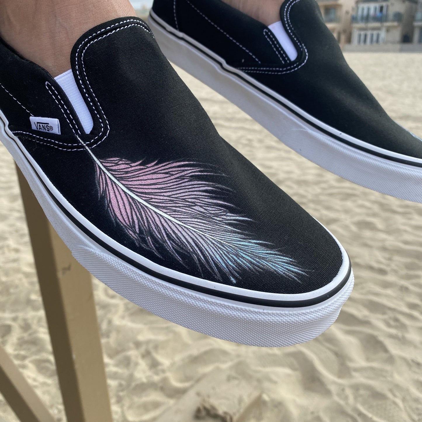 Kids Shoes - Feather Black Slip Ons