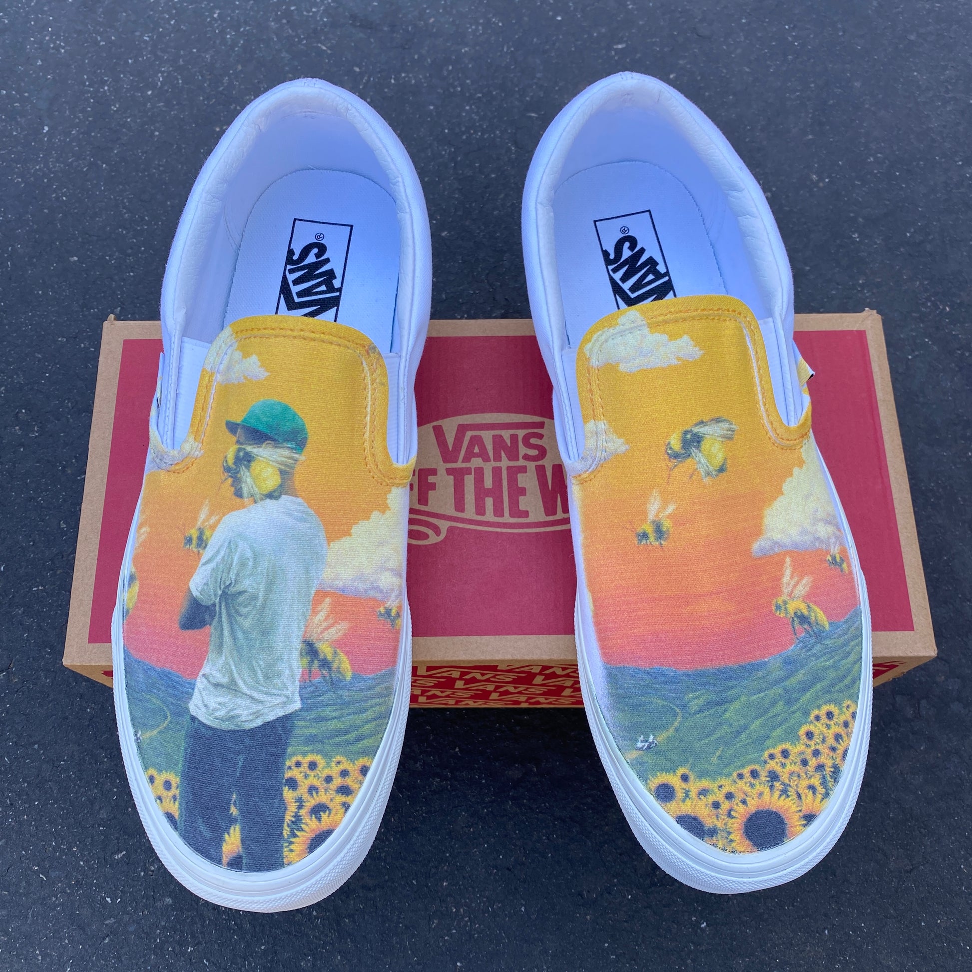 Tyler, the Creator Flower Boy Album - Custom Slip On Vans