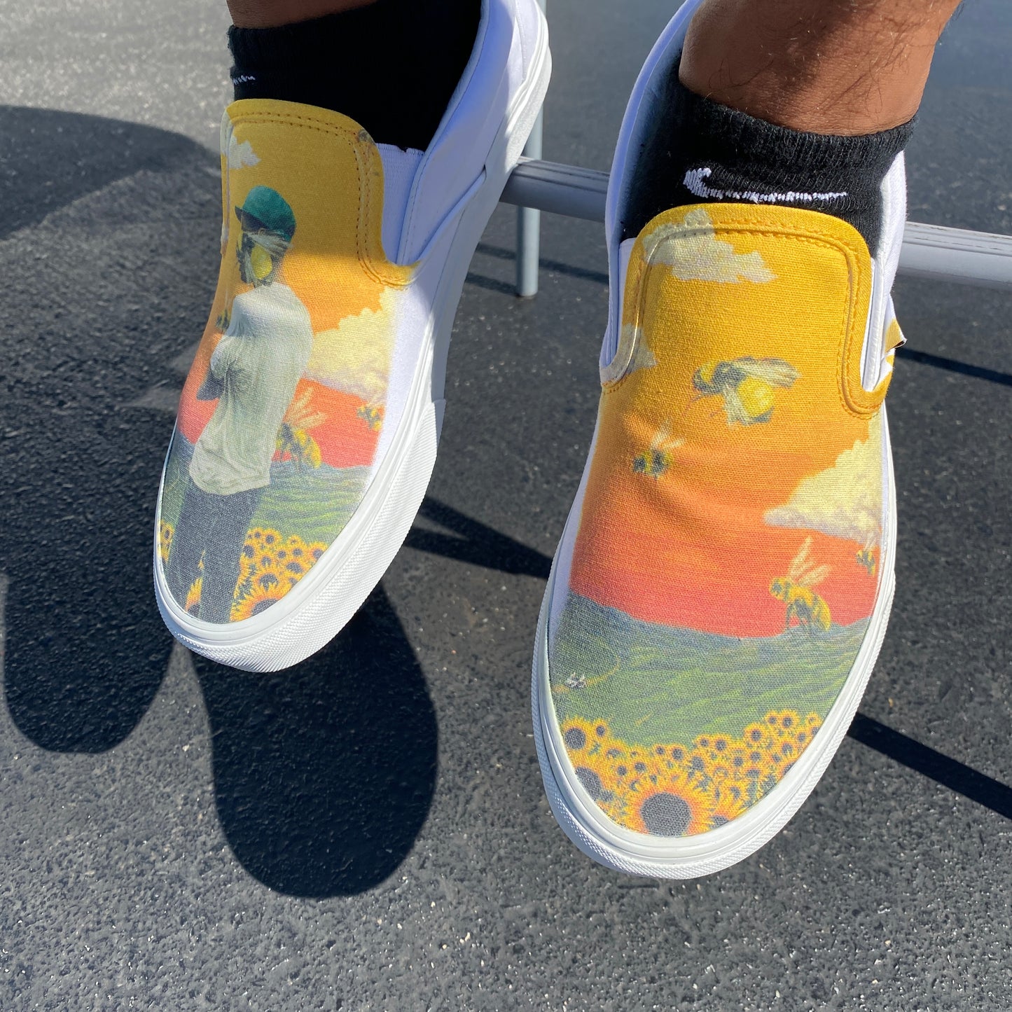 Tyler, the Creator Flower Boy Album - Custom Slip On Vans