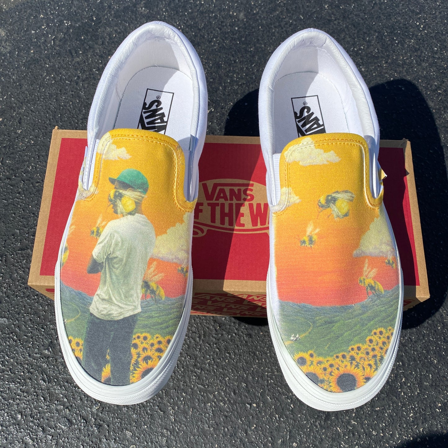 Tyler, the Creator Flower Boy Album - Custom Slip On Vans