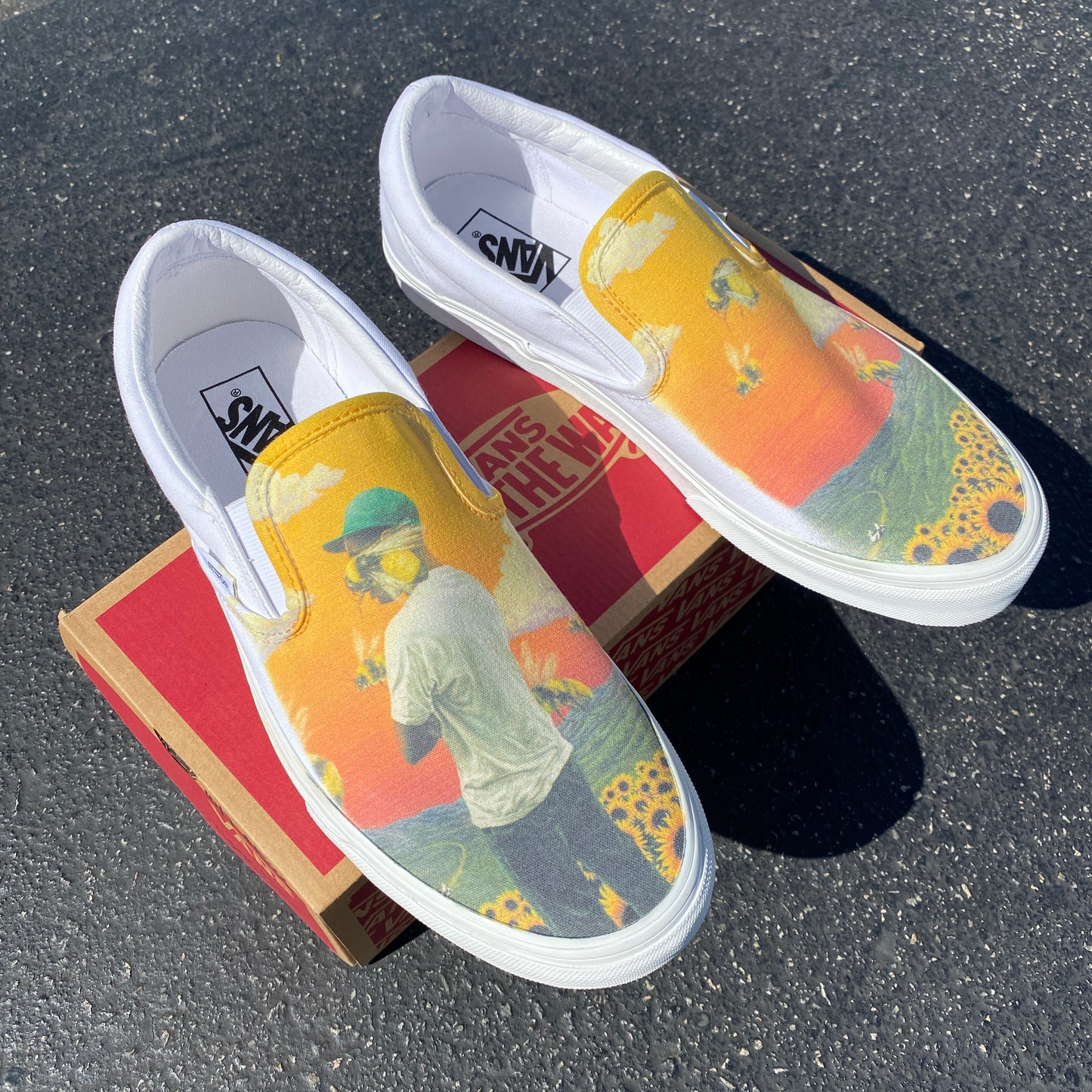 Tyler, the Creator Flower Boy Album - Custom Slip On Vans