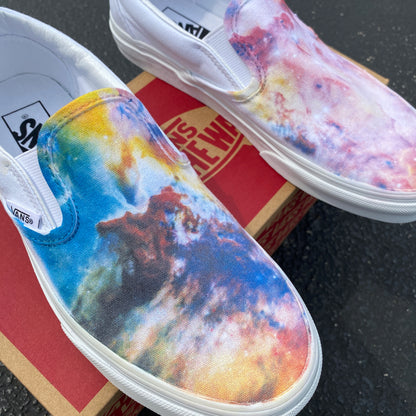 Colored Galaxies - Custom Slip Ons - Custom Vans Shoes