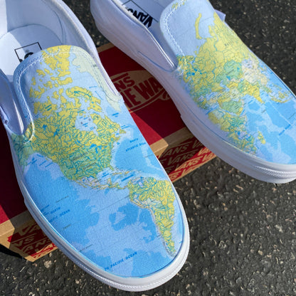 World Map - Custom Slip Ons