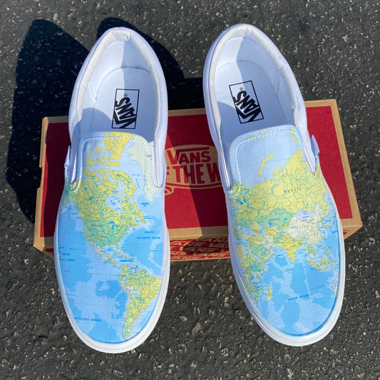 World Map - Custom Slip Ons