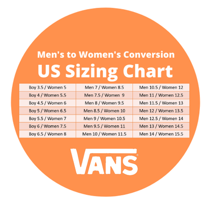 Vans mens to womens online conversion chart