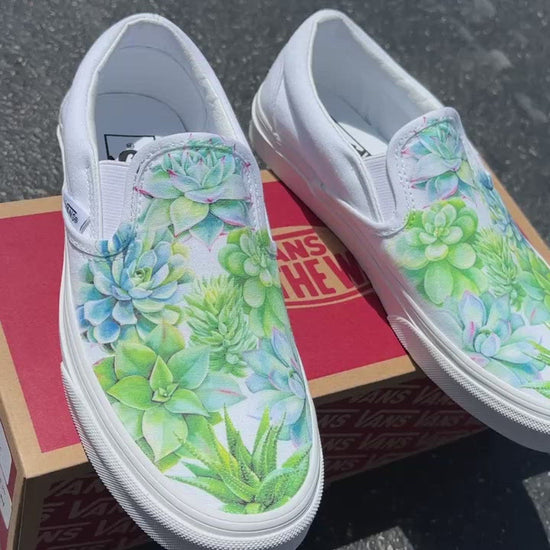 Cactus Succulent Pant Mom Gift Custom Sneakers Slip On Vans Shoes