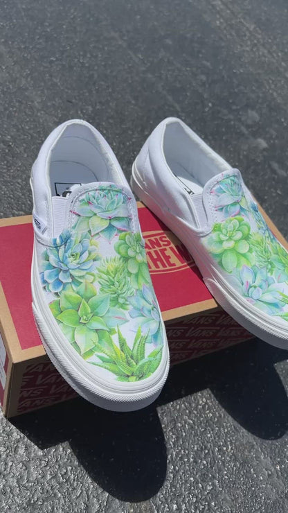 Cactus Succulent Pant Mom Gift Custom Sneakers Slip On Vans Shoes