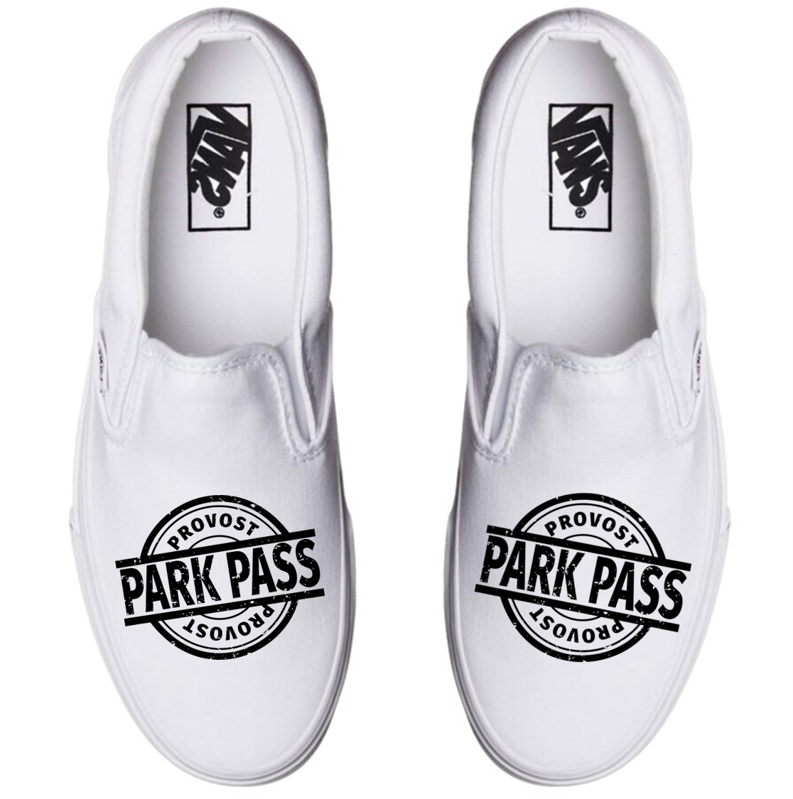 Provost Park Pass Black Logo - Custom Slip Ons